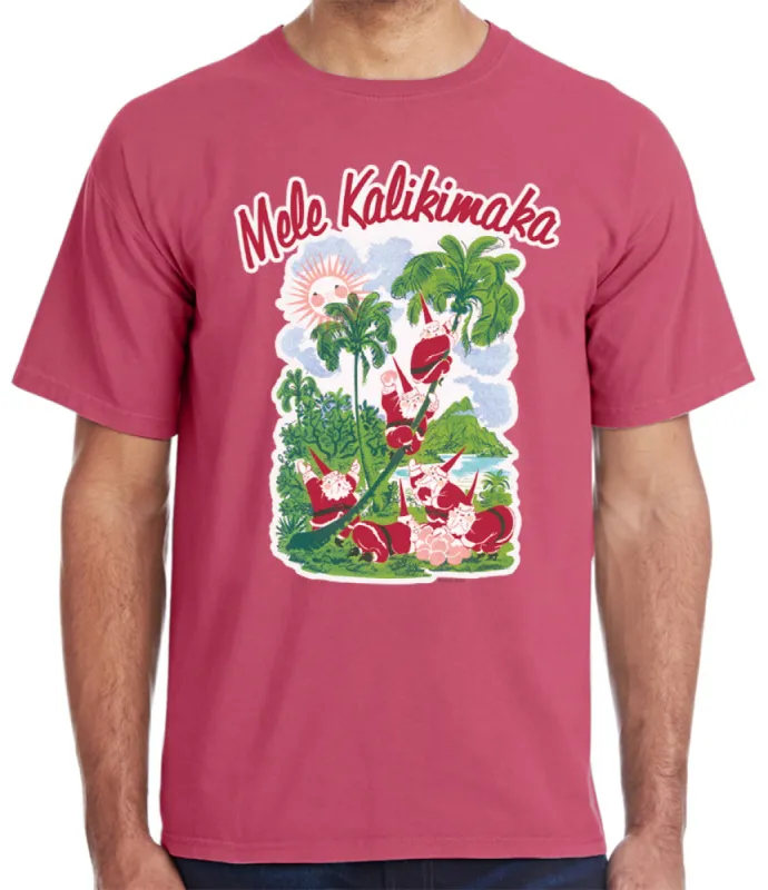 Mele Kalikimaka Vintage Red T-Shirt made by Malibu Shirts