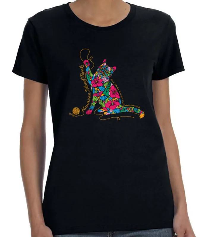 HI Flower Cat Yarn T-Shirt sold by Malibu Shirts