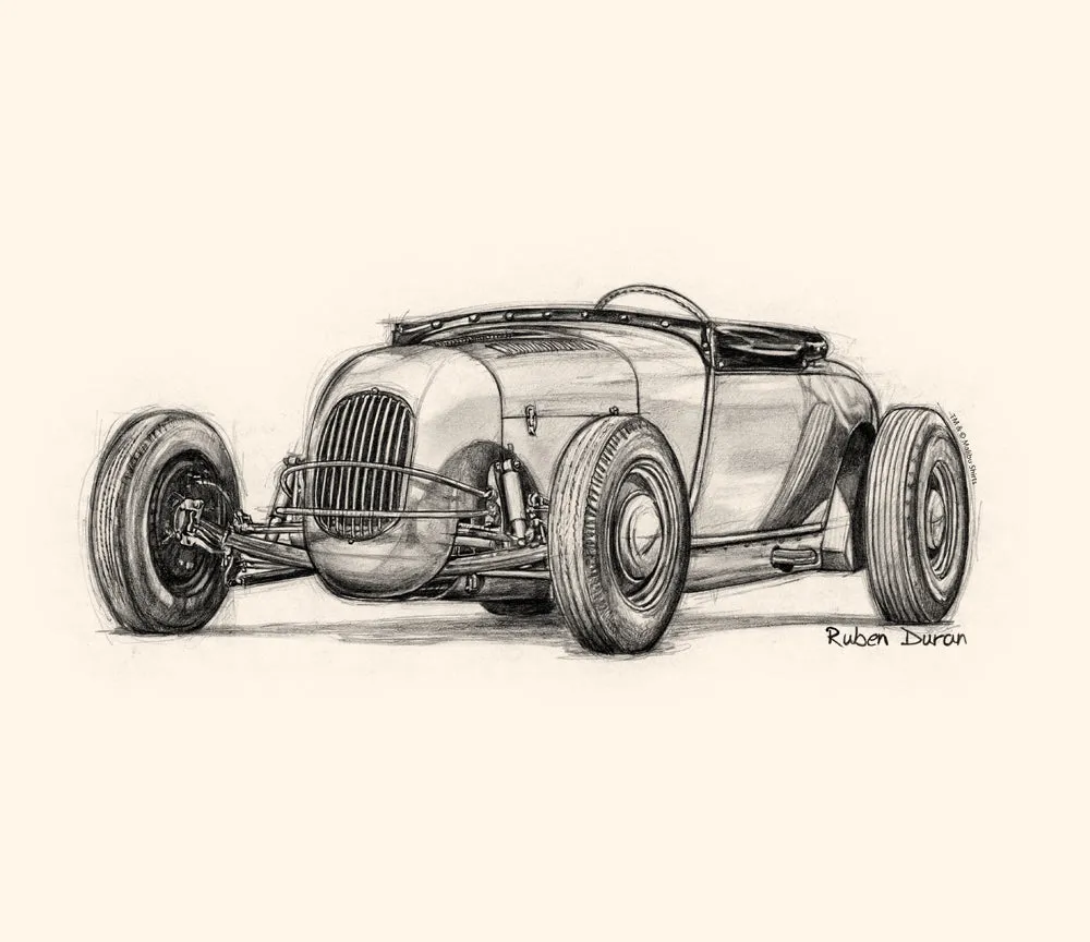 Acme Speed Shop Track Nose Roadster T-shirt sold by Malibu Shirts product image thumbnail 2