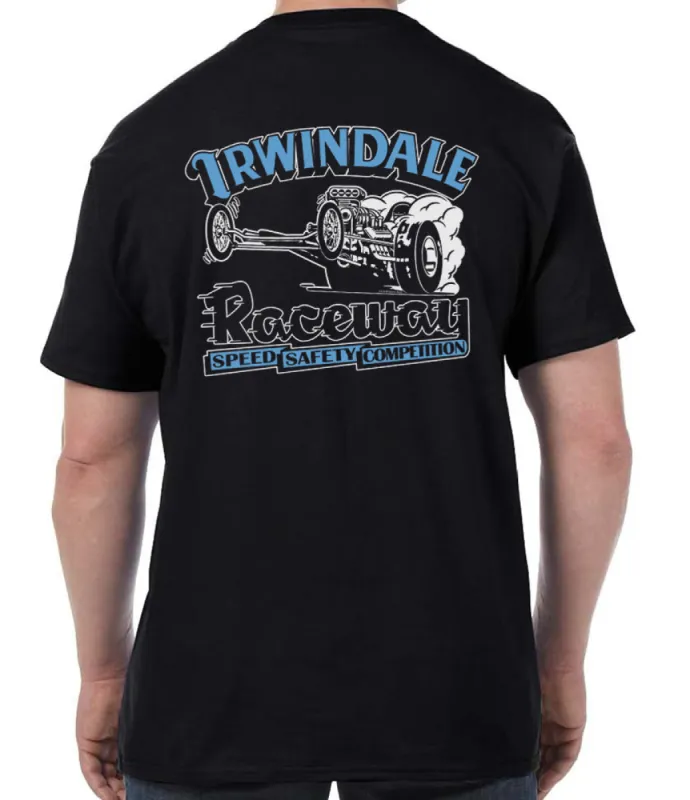 Irwindale Raceway Black T-Shirt sold by Malibu Shirts