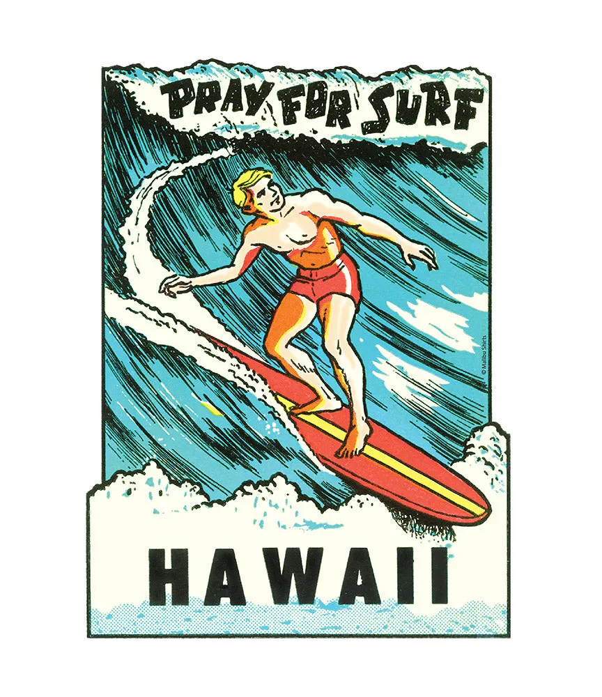 Pray for Surf Retro T-Shirt sold by Malibu Shirts product image thumbnail 2