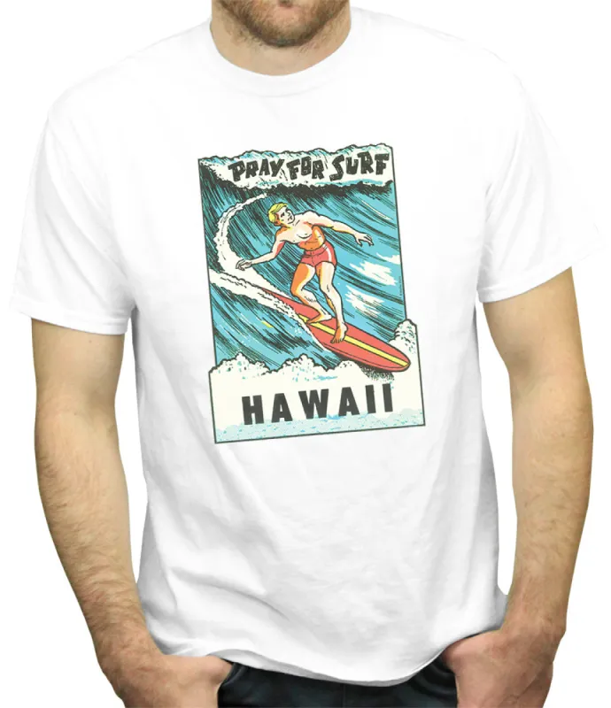 Pray for Surf Retro T-Shirt sold by Malibu Shirts