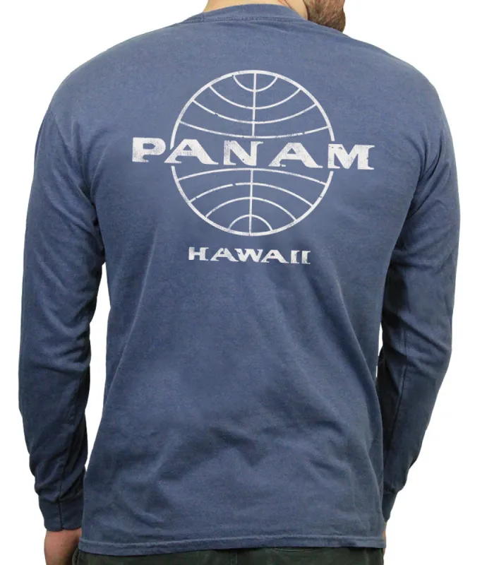 Pan Am Globe Men's Long Sleeve made by Malibu Shirts