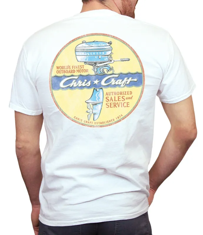 Chris Craft Motor Men's T-Shirt made by Malibu Shirts