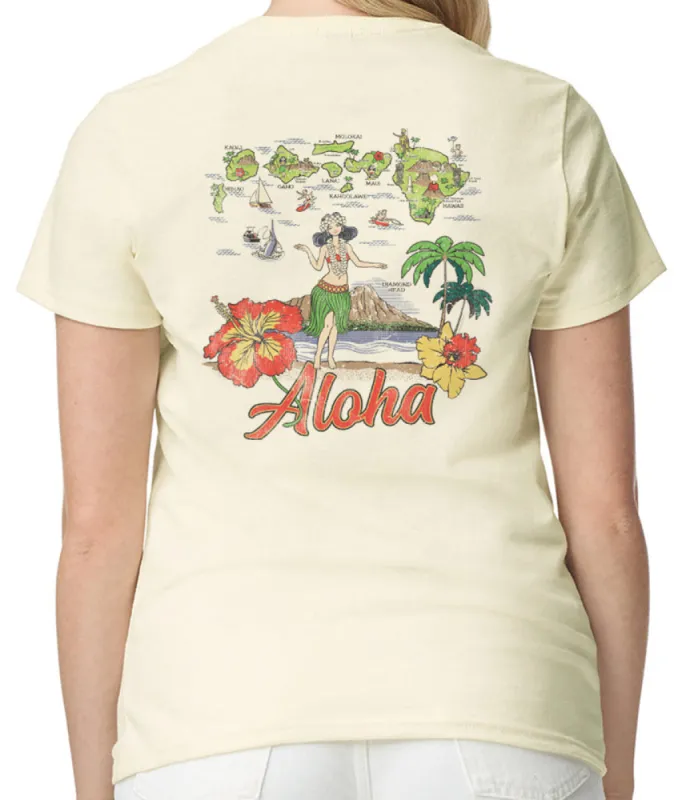 Aloha Islands Women's T-Shirt made by Malibu Shirts