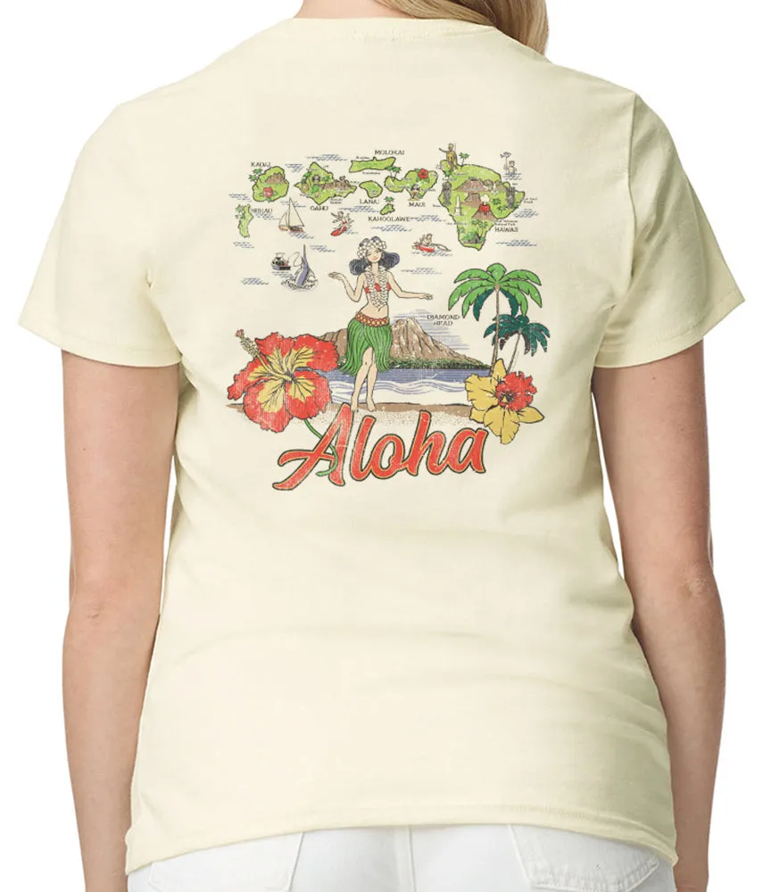 Aloha Islands Women's T-Shirt sold by Malibu Shirts