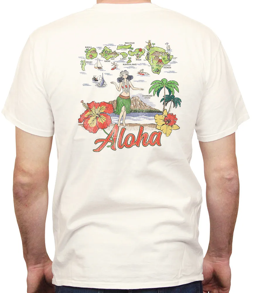 Aloha Islands Men's T-Shirt sold by Malibu Shirts