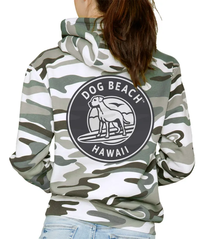 Dog Beach Light Camo Hoodie sold by Malibu Shirts