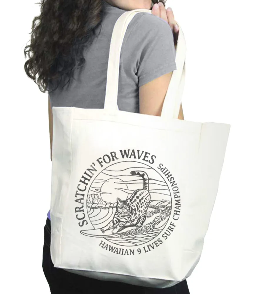 Scratchin' For Waves Tote Bag sold by Malibu Shirts
