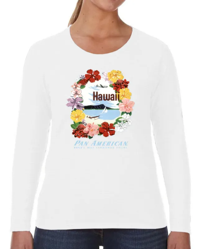 Pan Am Lei Long Sleeve Women's Shirt sold by Malibu Shirts