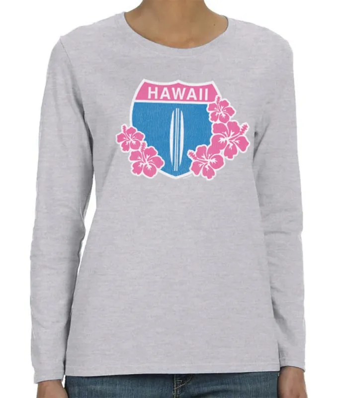 Hawaii Highway 1 Floral Long Sleeve sold by Malibu Shirts
