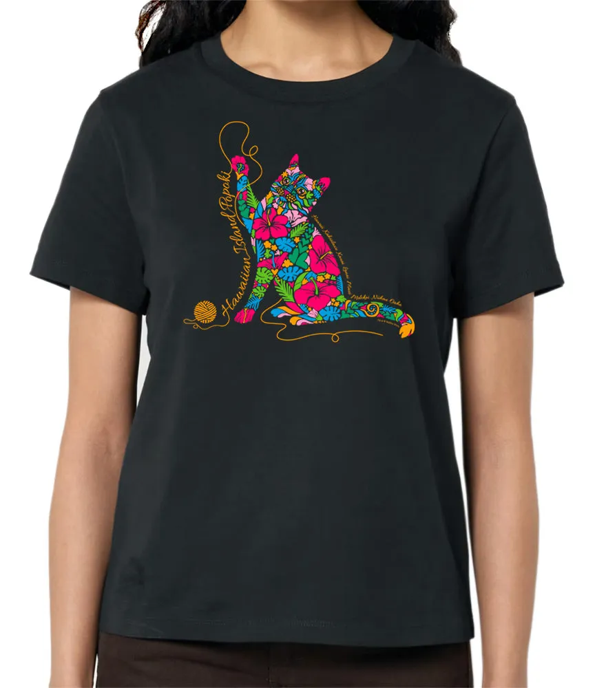 HI Flower Cat Yarn Women's T-Shirt sold by Malibu Shirts