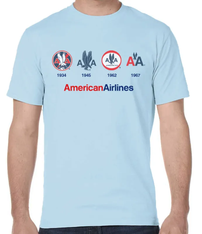 American Airlines 4 Logos T-Shirt sold by Malibu Shirts