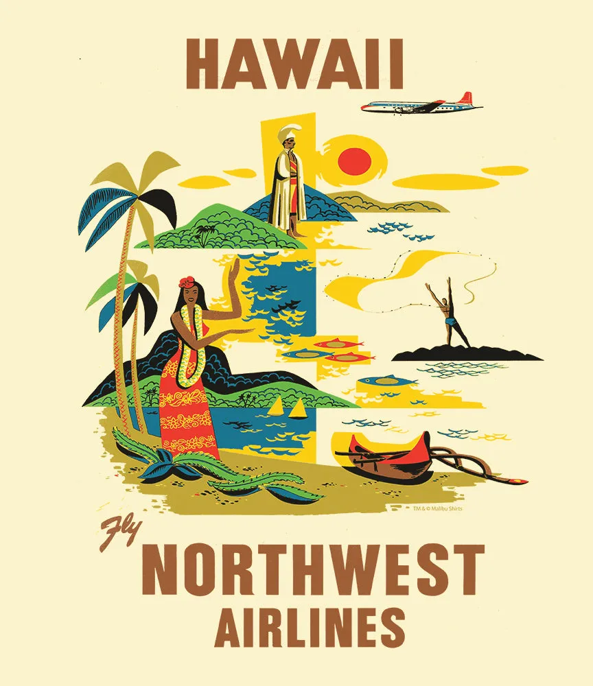 Fly Northwest to Hawaii Retro T-Shirt sold by Malibu Shirts product image thumbnail 2
