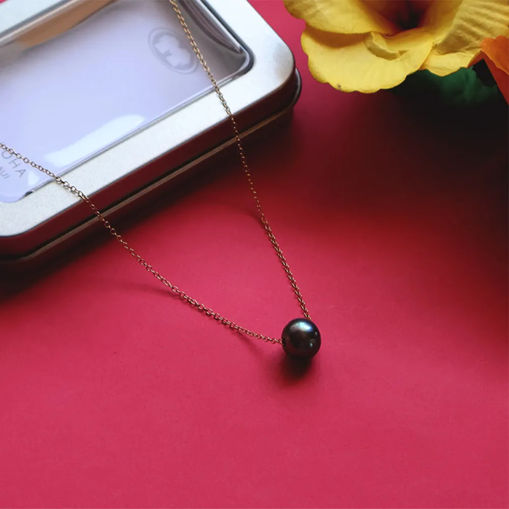 Leialoha 16" Black Pearl Gold Filled Necklace sold by Malibu Shirts