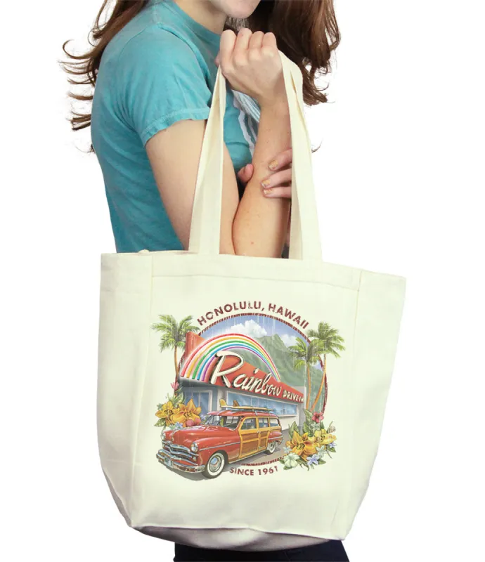 Rainbow Drive-In Tote sold by Malibu Shirts