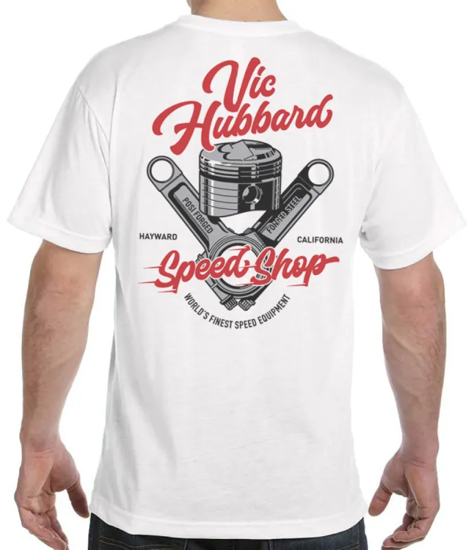 Vic Hubbard Speed Shop T-Shirt sold by Malibu Shirts