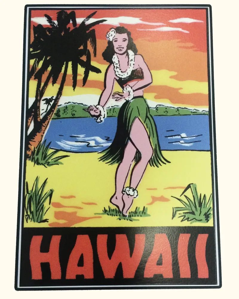 Hawaii Hula Sticker sold by Malibu Shirts