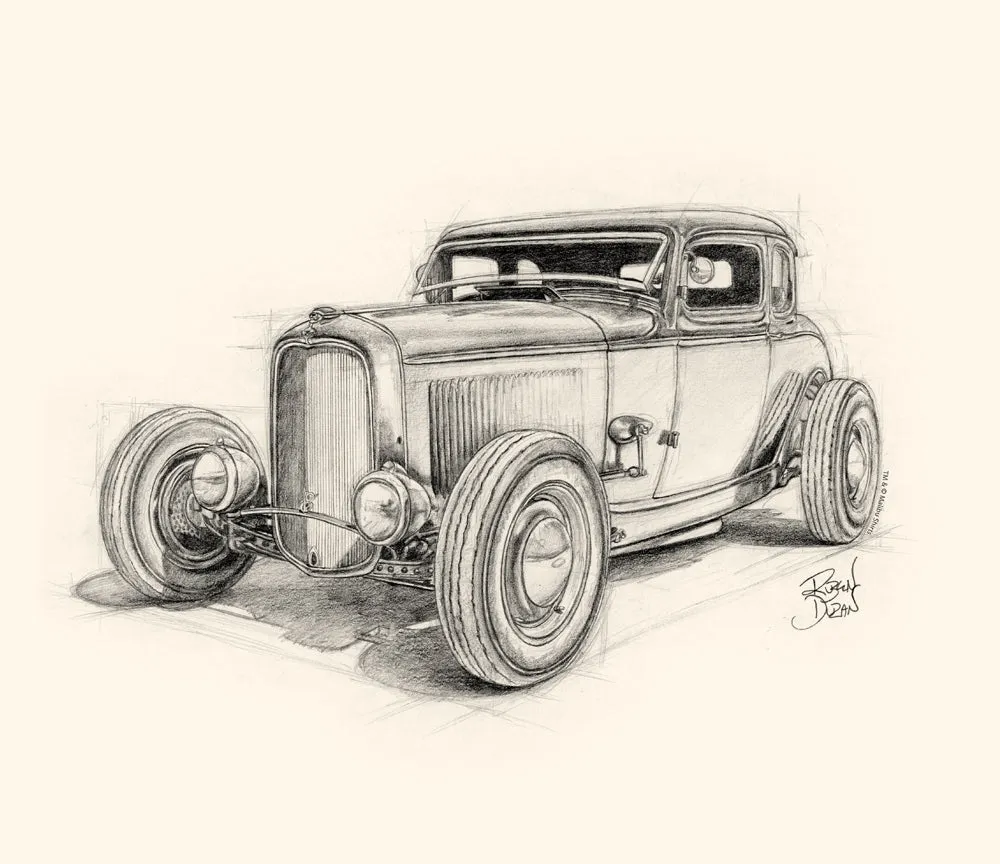 Acme Speed Shop '32 5-Window Coupe T-Shirt sold by Malibu Shirts product image thumbnail 2