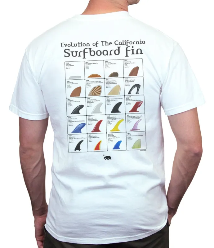 Evolution of Surfboard Fins Men's T-Shirt sold by Malibu Shirts