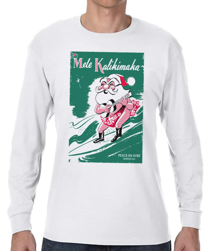 Surfing Santa 49 Long Sleeve T-Shirt sold by Malibu Shirts