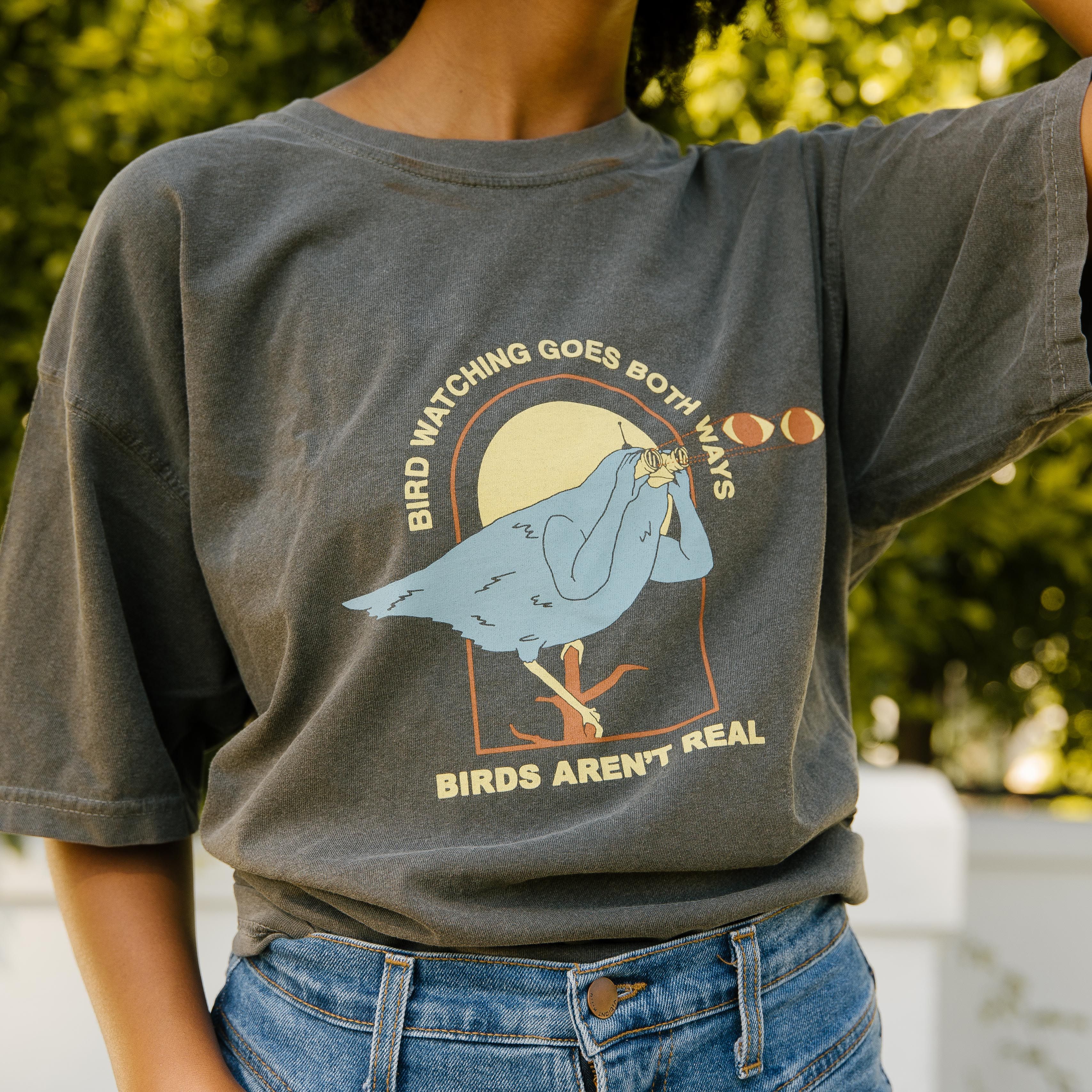 Birdwatching Shirt (Dark) sold by Birds Aren’t Real product image thumbnail 4