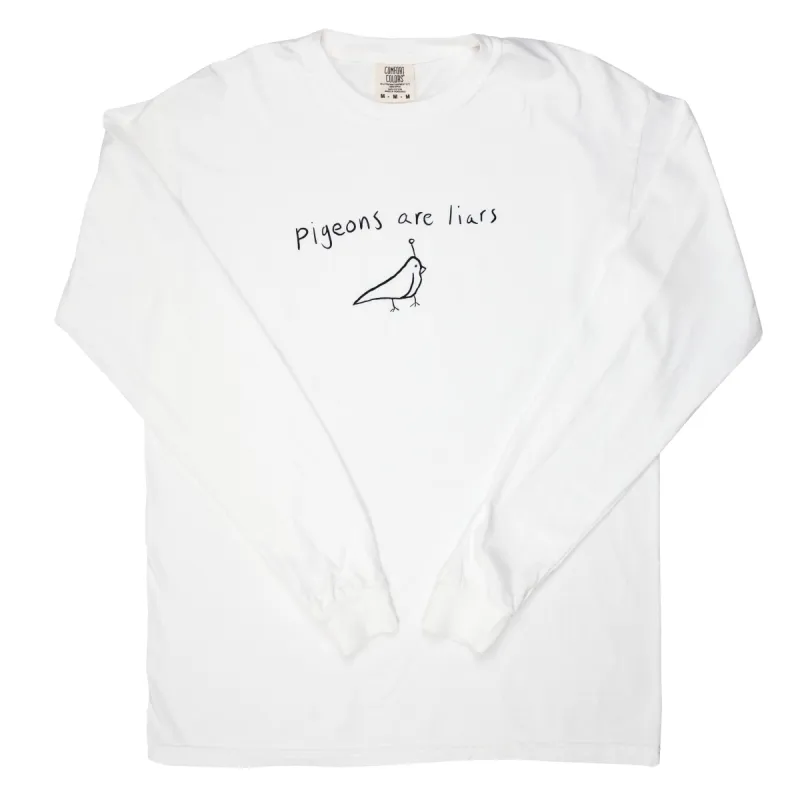 Pigeons Are Liars Long Sleeve Shirt sold by Birds Aren’t Real