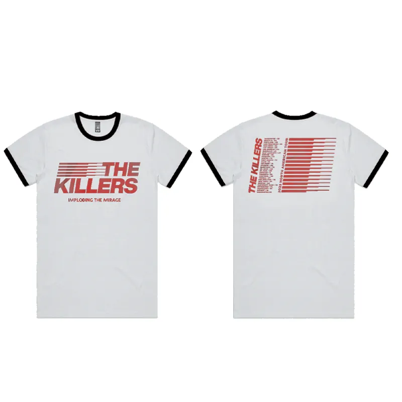 IMPLODING THE MIRAGE 2022 TOUR RINGER T-SHIRT sold by The Killers