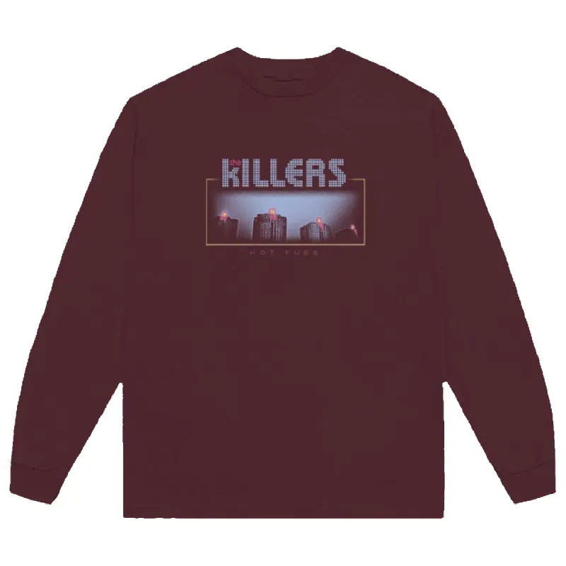 BURGUNDY HOT FUSS TRACKLIST LONG SLEEVE T-SHIRT sold by The Killers