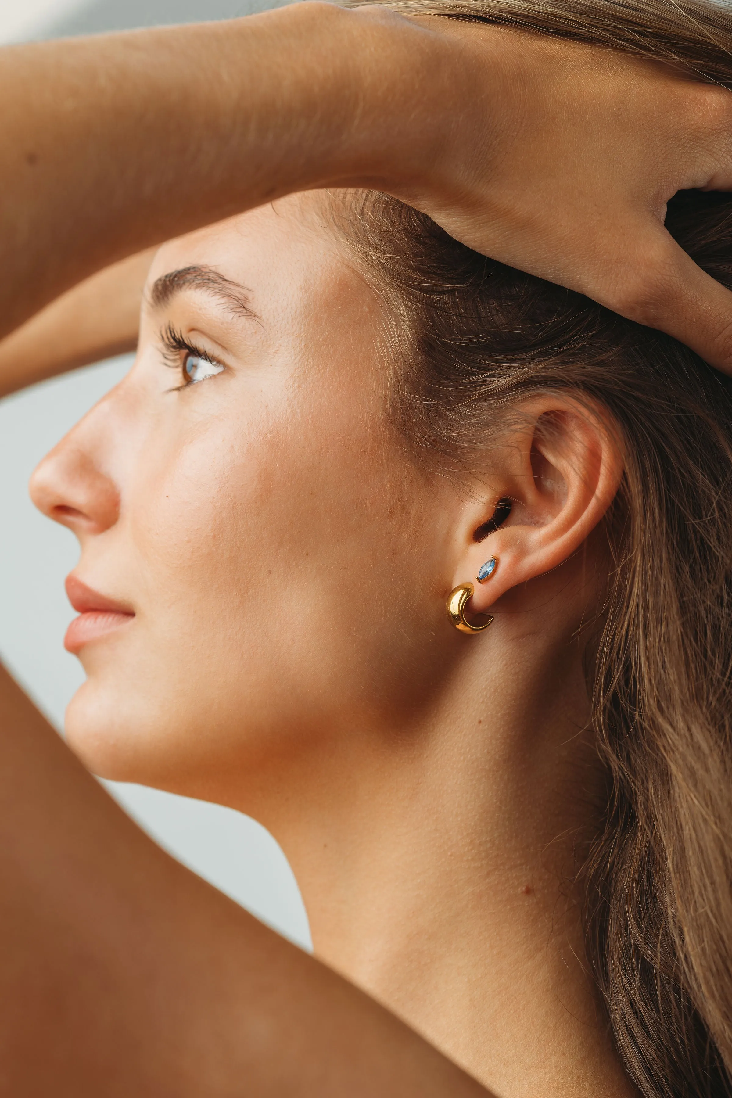 Simple gold rounded earrings sold by Salty Cali product image thumbnail 2