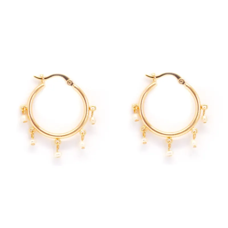 Malibu Mini Hoops  ~ Salty Shells made by Salty Cali