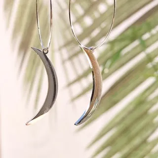 Crescent Moon Hoops ~ Salty Pendants sold by Salty Cali product image thumbnail 3