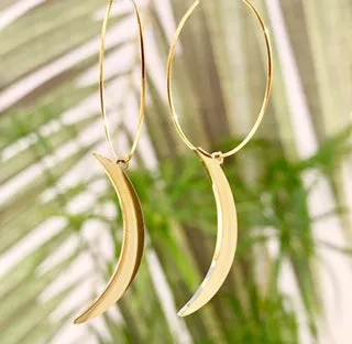 Crescent Moon Hoops ~ Salty Pendants sold by Salty Cali product image thumbnail 2