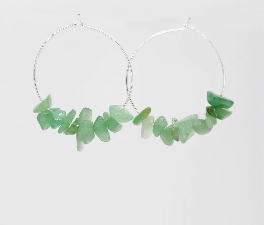 Rock Candy ~ Green Jade Hoops sold by Salty Cali product image thumbnail 2