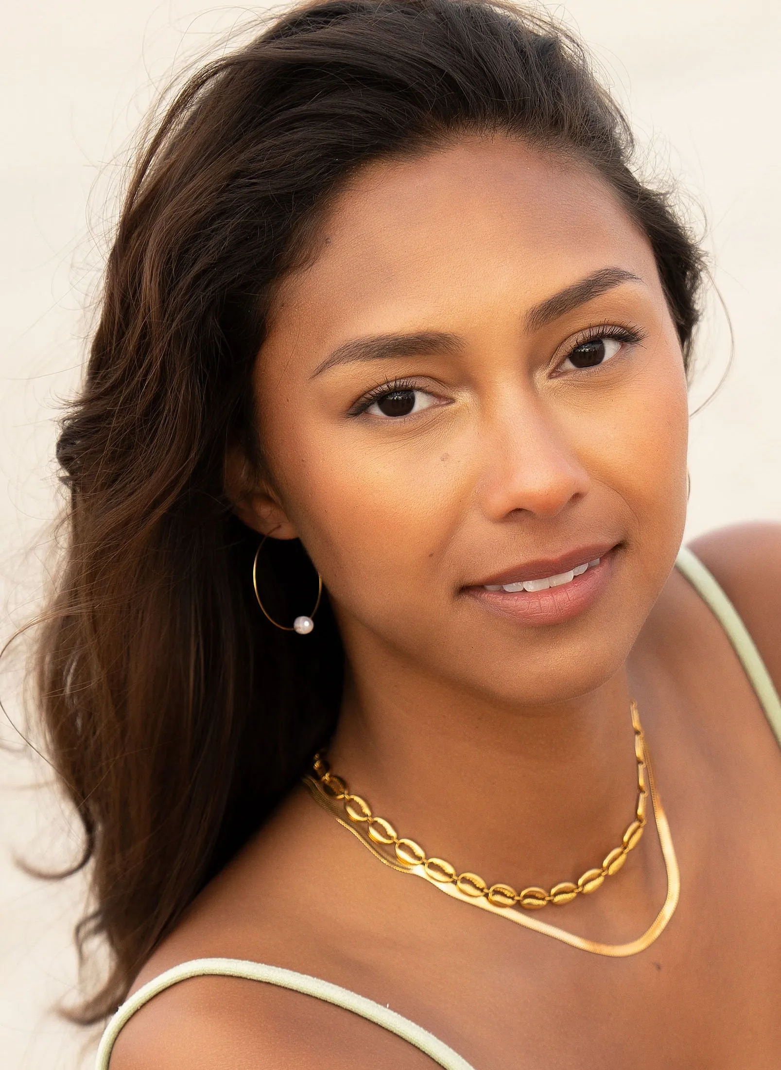 Fresh Water Single Pearl Hoops ~ Salty Shells sold by Salty Cali product image thumbnail 2