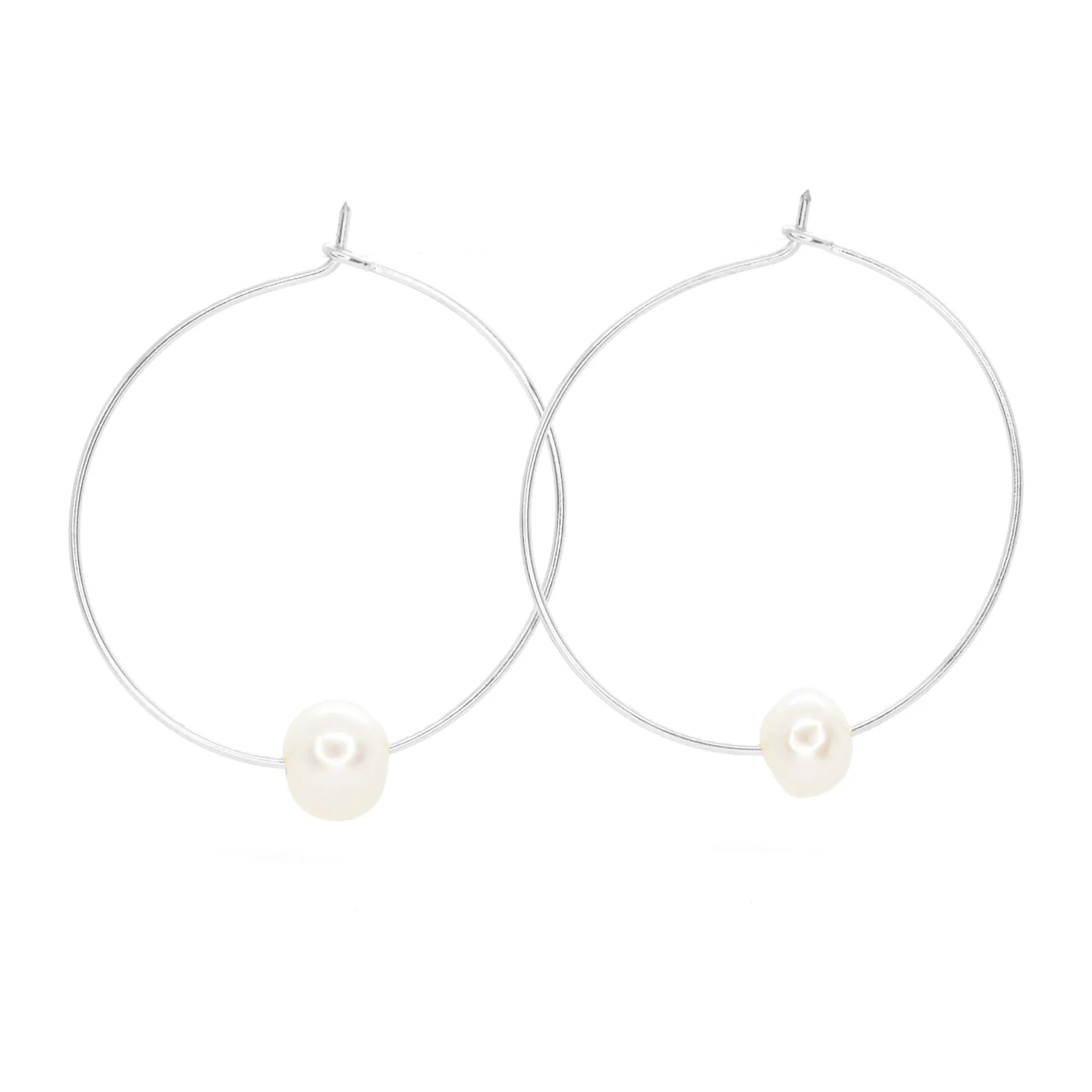 Fresh Water Single Pearl Hoops ~ Salty Shells sold by Salty Cali product image thumbnail 3