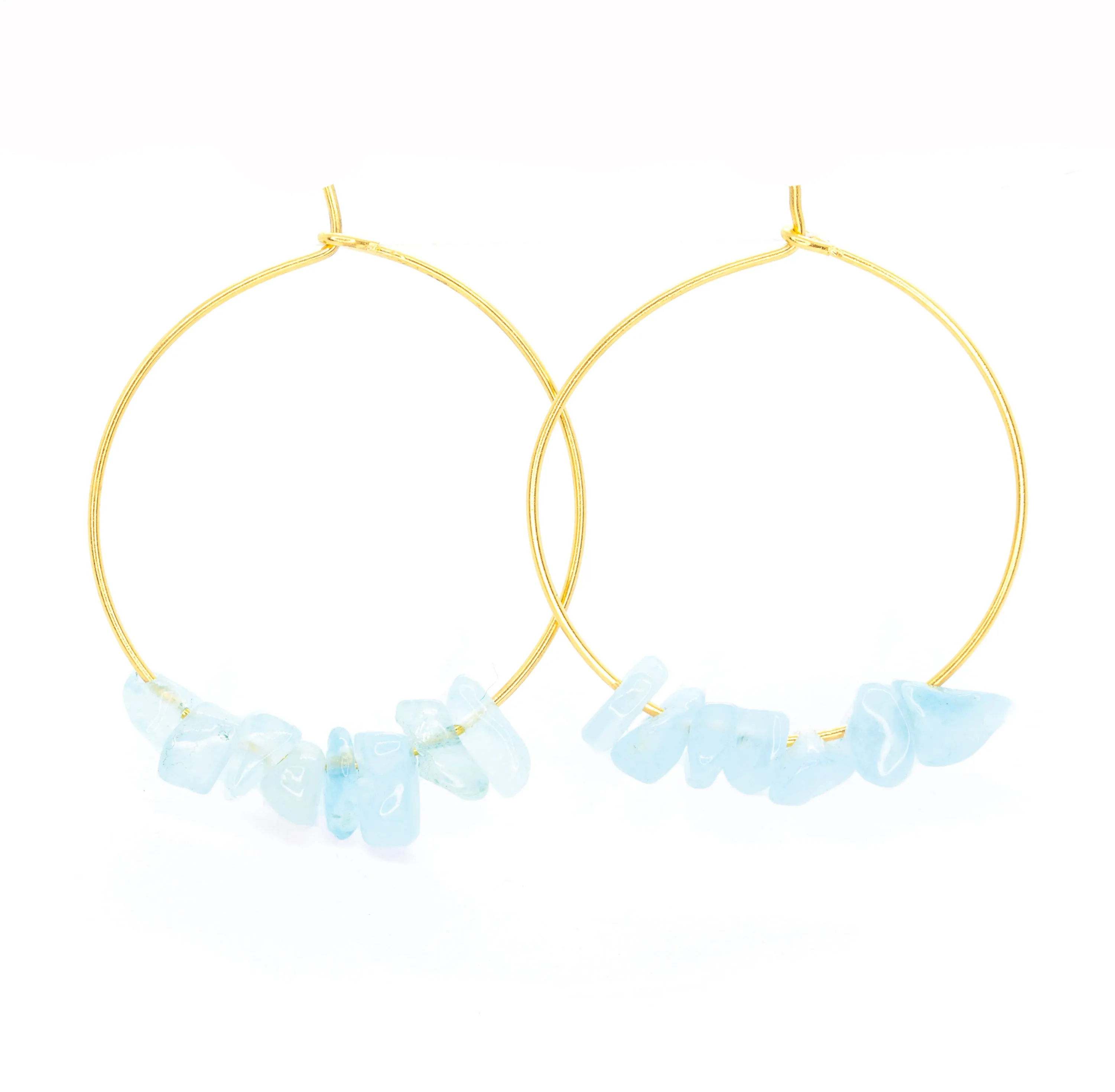 Rock Candy ~ Aquamarine Hoops sold by Salty Cali