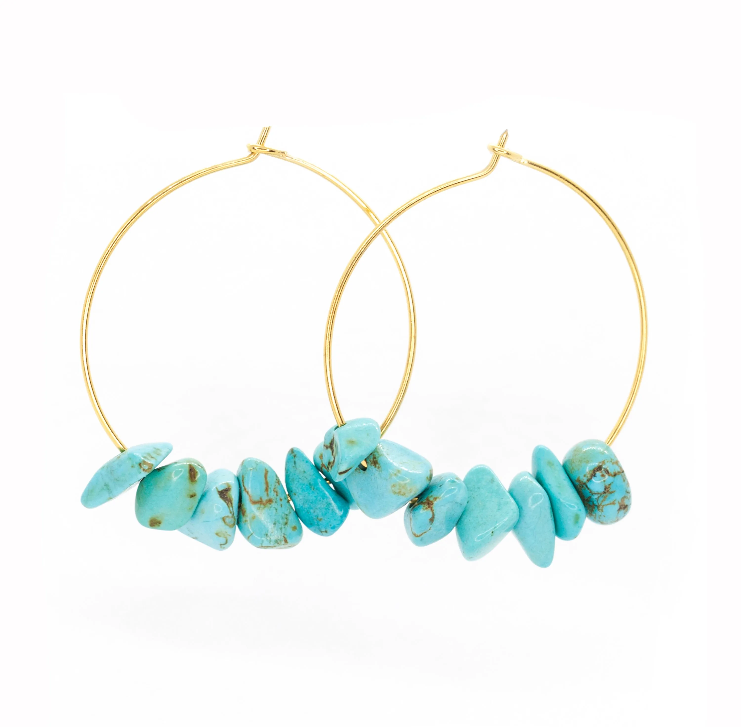 Rock Candy ~ Turquoise Hoops sold by Salty Cali