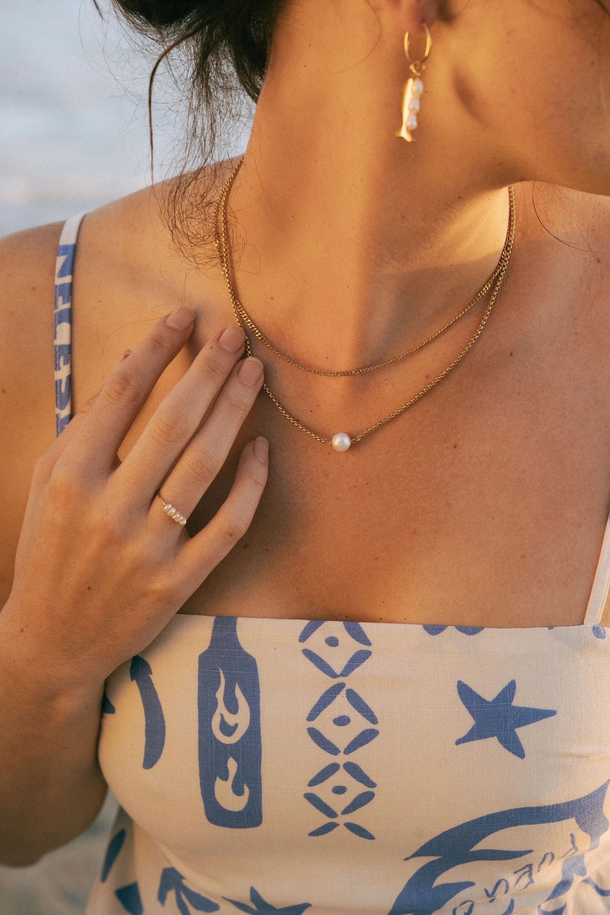 Layered Pearl Necklace sold by Salty Cali product image thumbnail 2