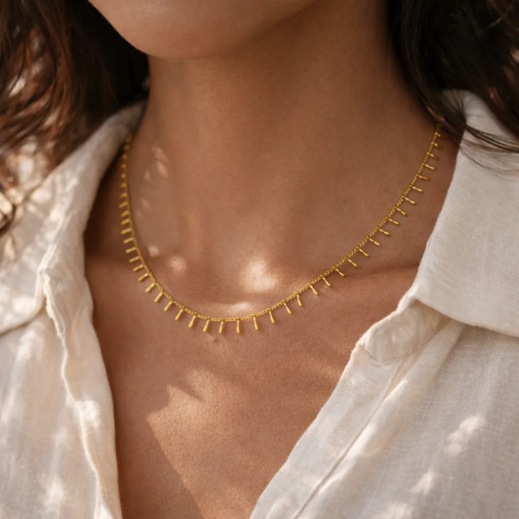 Golden Fringe Necklace sold by Salty Cali product image thumbnail 2