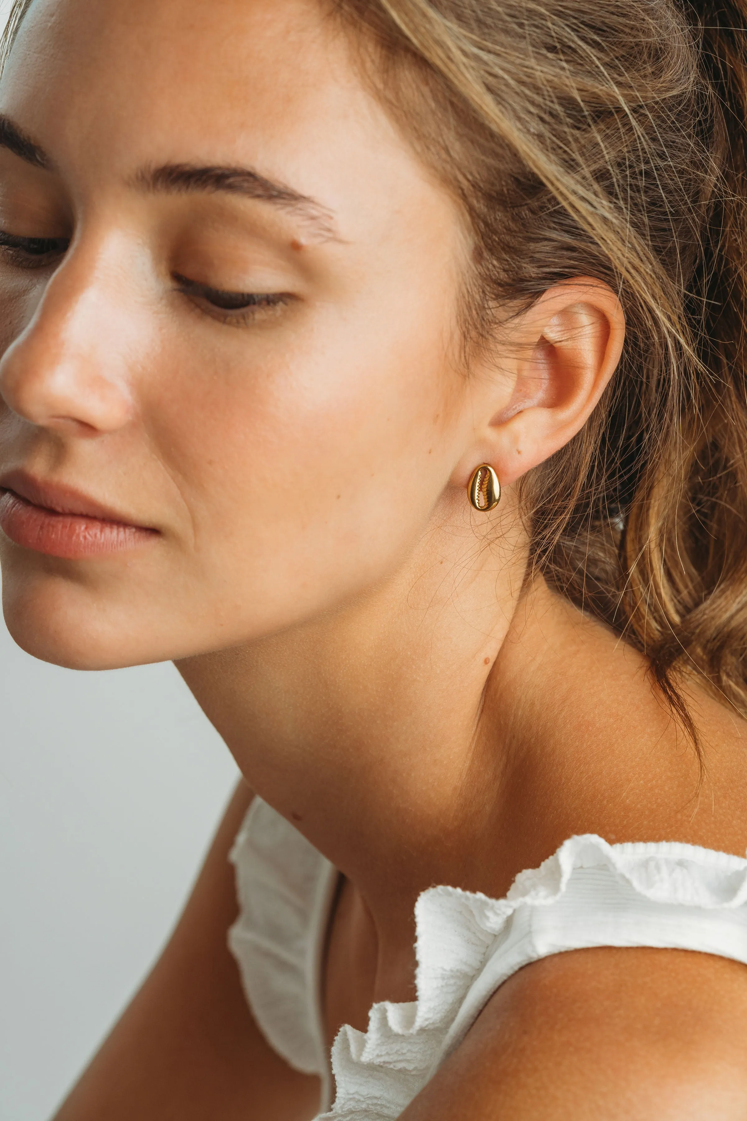 Cowrie Shell Studs sold by Salty Cali product image thumbnail 2