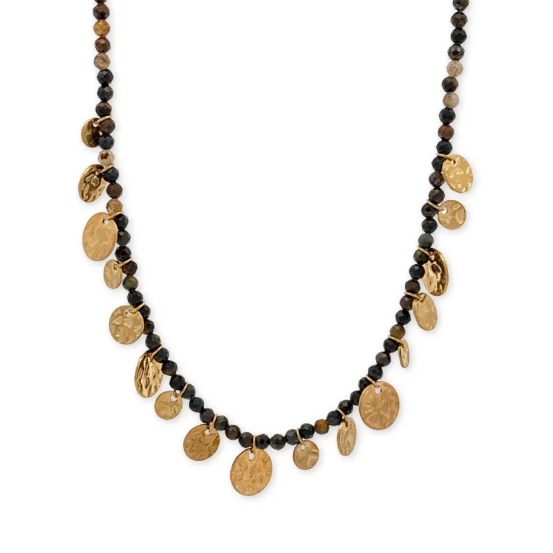 Gold Coin Beaded Necklace made by Salty Cali