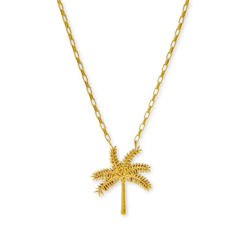 Palm Tree Necklace made by Salty Cali