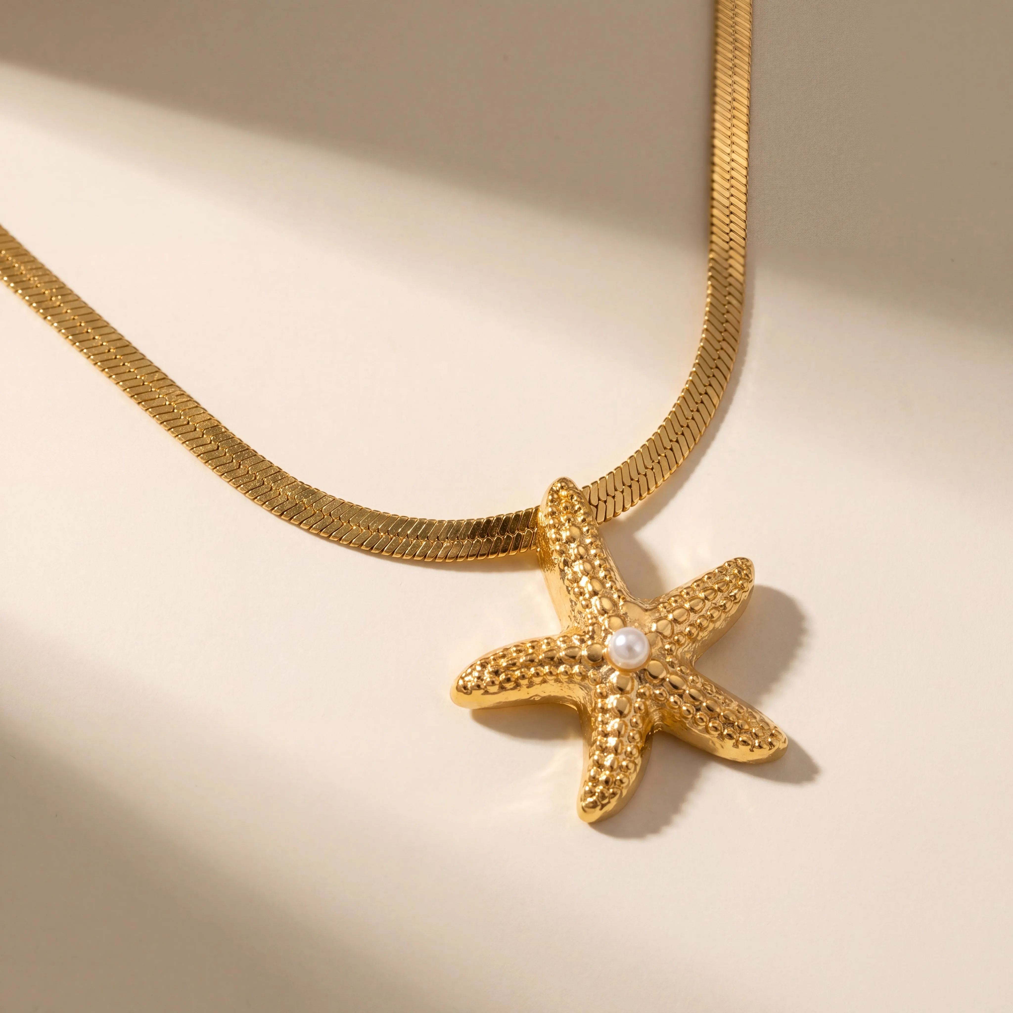 Golden Starfish Collar Necklace sold by Salty Cali product image thumbnail 3