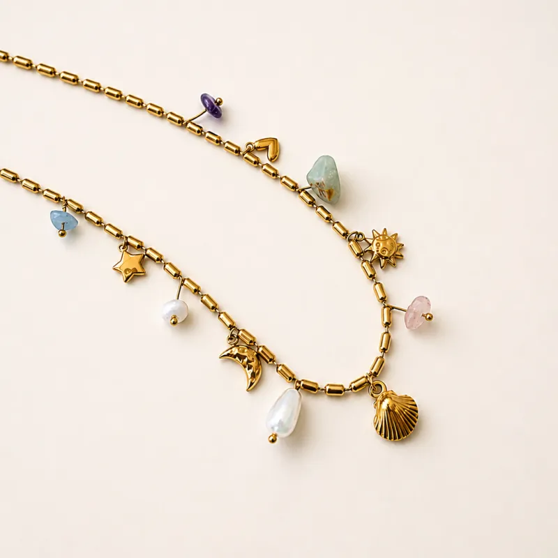 Coastal Charms Necklace made by Salty Cali
