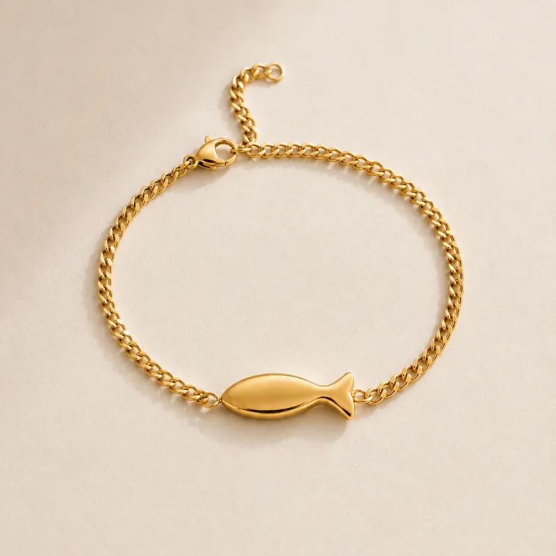 Golden Fish Bracelet made by Salty Cali