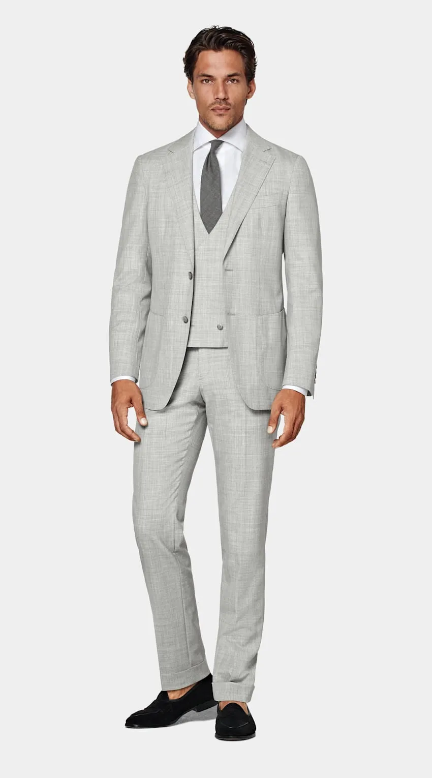 Light Grey Three-Piece Tailored Fit Havana Suit sold by Suit Supply