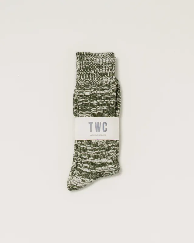 GREEN MARL MERINO WOOL SOCKS sold by The Workers Club