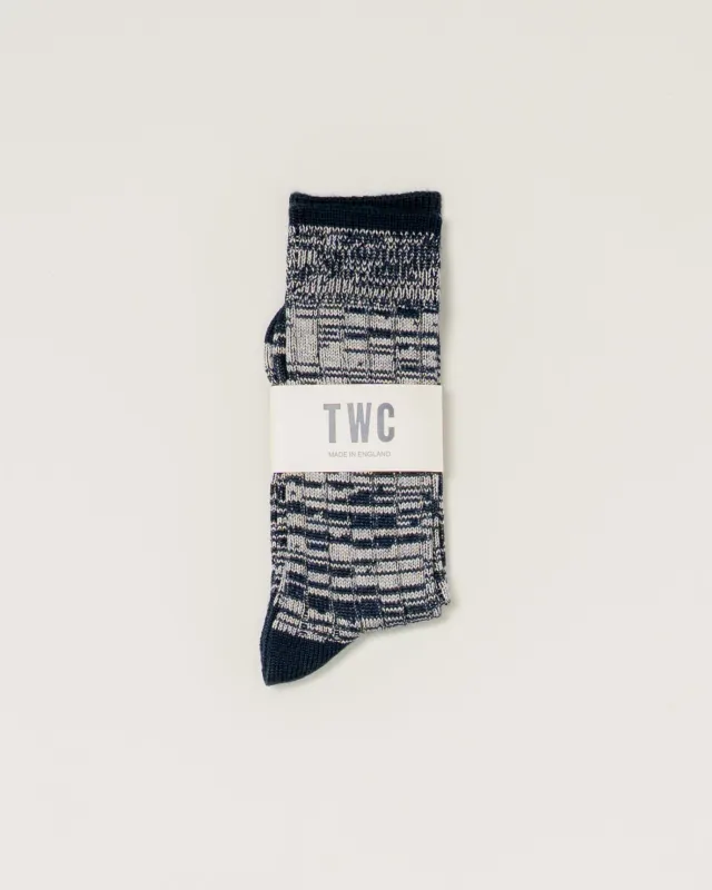 NAVY MARL MERINO WOOL SOCKS sold by The Workers Club