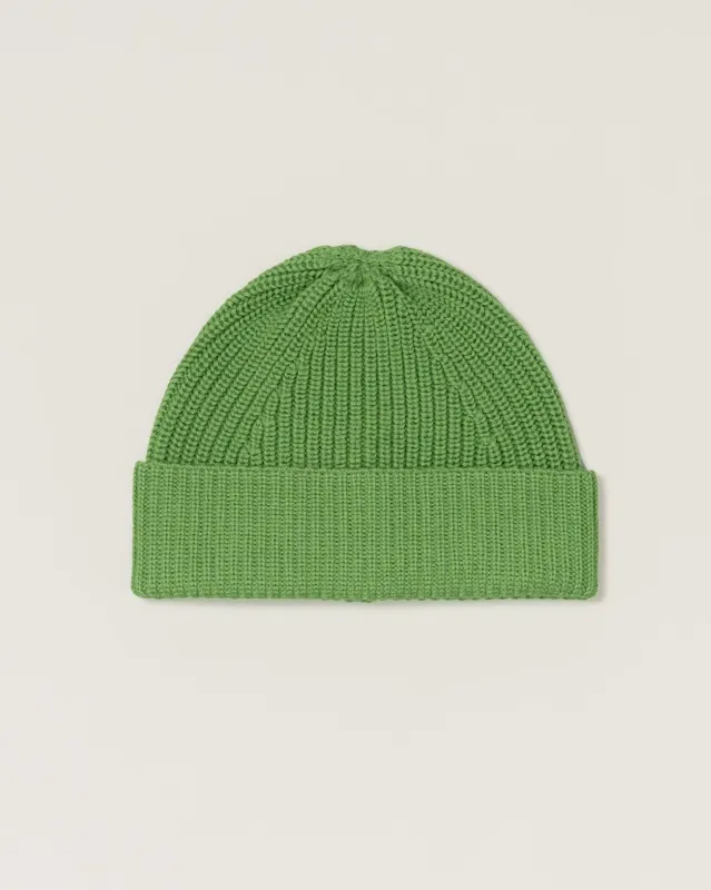 Moss Green Merino Wool Beanie made by The Workers Club